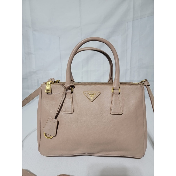 Prada Handbags - Prada Saffiano Lux Leather Small Galleria Double Zip Tote Bag Light Rose Pink